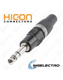 Conector para cable de Audio HICON PLUG 6.3 STEREO HI-J63SP-B