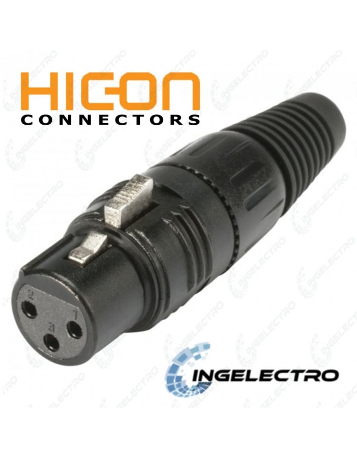Conector para cable de Audio HICON XLR 3 POLOS HI-X3CF-B